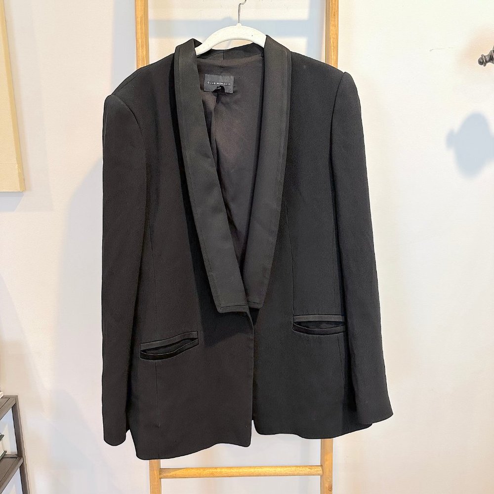Club Monaco Woman's Tuxedo Black Blazer | Size 12